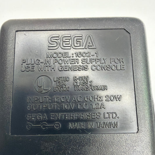 Sega Genesis OEM AC Power Adapter Model 1602-1 10V 1.2A Tested