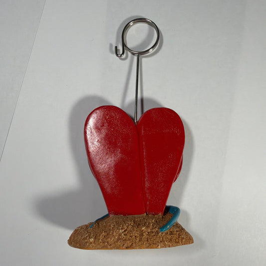 Beach Flip Flop Resin Photo/Memo Holder with Metal Clip 5.25in