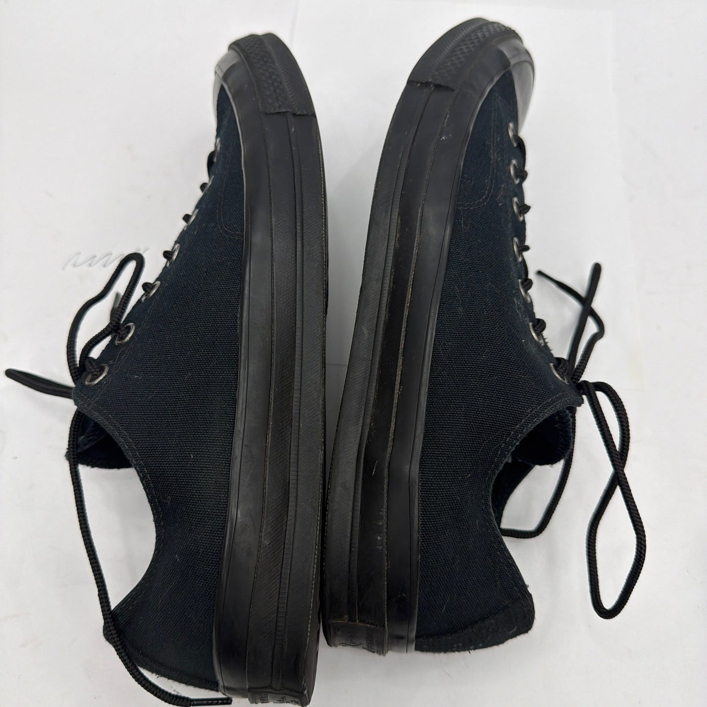 Converse Chuck Taylor All Star Low Top Triple Black Canvas Sneakers Mens 12 1538