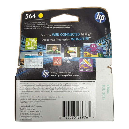HP 564 Yellow Ink Cartridge CB320WN (Expired, Genuine OEM)