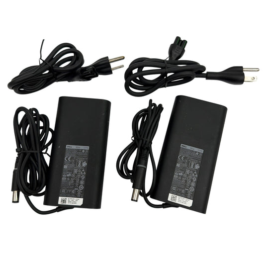 Lot of 2 Dell LA90PM130 90W 19.5V 4.62A Slim AC Power Adapters w/ Cords