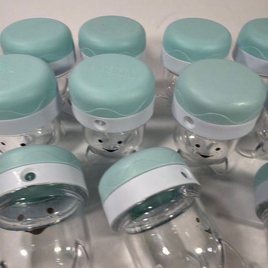 NutriBullet Baby Food Storage Cups with Lids Teal Lot of 11