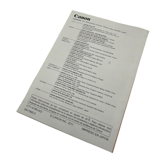 Canon EOS 60D Instruction Manual Spanish Edition