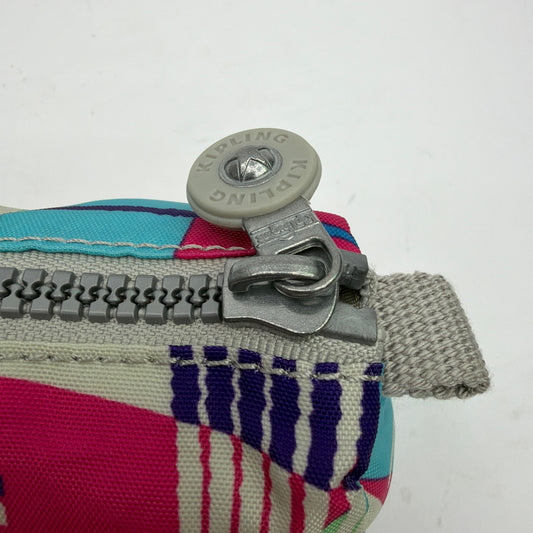 Kipling AC3364 Zip Pencil Case Cosmetic Pouch Multicolor With Monkey Keychain
