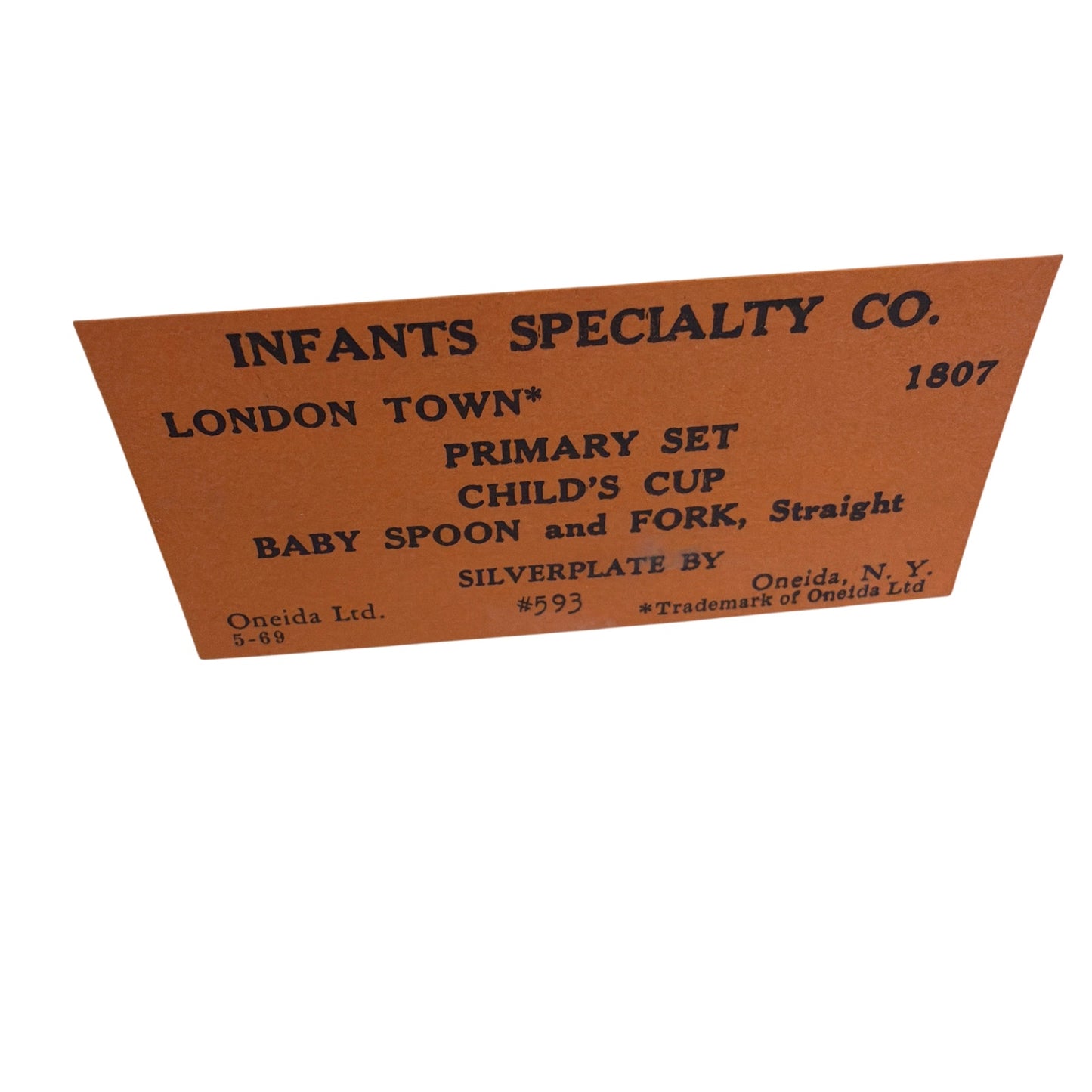 Vintage Oneida London Town Silverplate Child’s Cup, Baby Spoon & Fork Set w/ Box