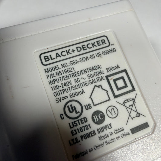 Black+Decker Charging Base Dock with AC Adapter SSA-5CVI-05 5V 600mA
