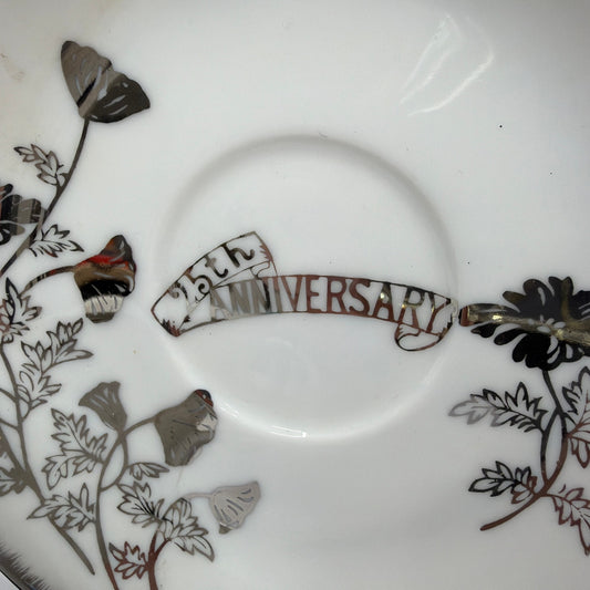 Norcrest Japan 25th Anniversary Teacup and Saucer Set C-195 with Roberts Twin