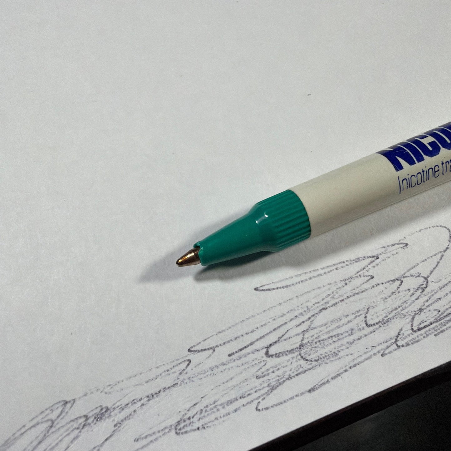 Nicoderm Nicotine Transdermal System Promotional Ballpoint Pen White/Green