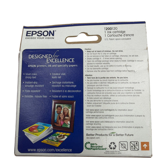 Epson 200 Black Ink Cartridge T200120 Standard Capacity DURABrite Ultra