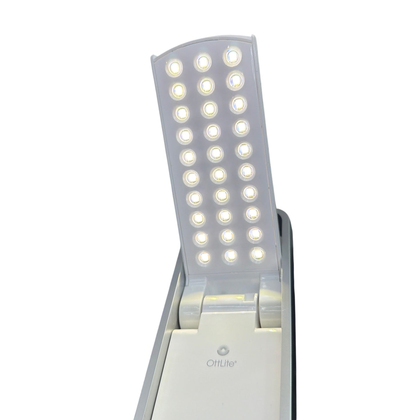 OttLite LED Mobile Task Desk Lamp White/Gray w/ AC Adapter Tested Working