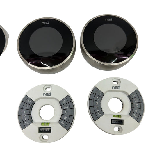 Nest Learning Thermostat 2nd Gen Model 02A Lot of 3 w/ Bases & Trim Plates