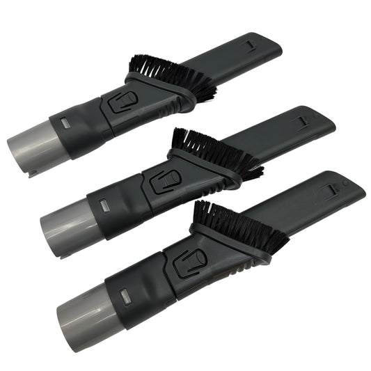 Lot of 3 Shark Vacuum Crevice Tool Attachments with Brush – Gray