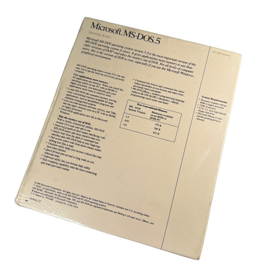 Microsoft MS-DOS 5.5 OEM Operating System Sealed 5.25 High-Density Disks ProVite