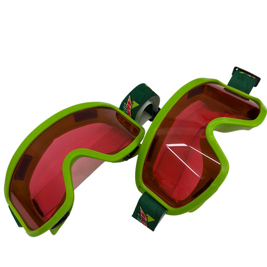 Lot of 2 Mountain Dew Promotional Ski / Snowboard Goggles Green with Red Lenses