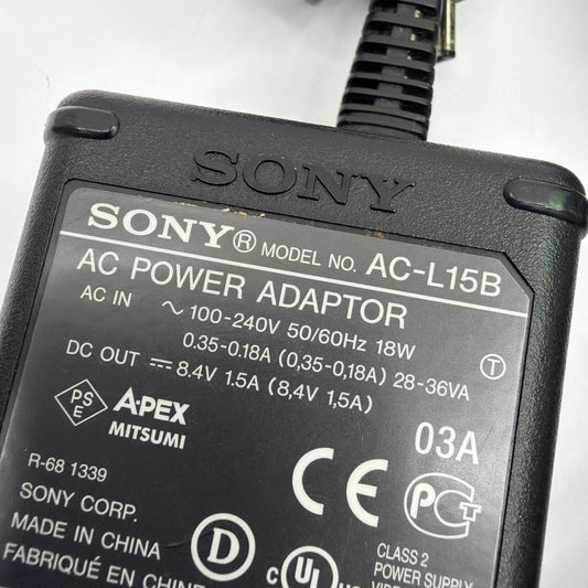 Sony AC-L15B AC Power Adapter 8.4V 1.5A with AC Cord Tested Working