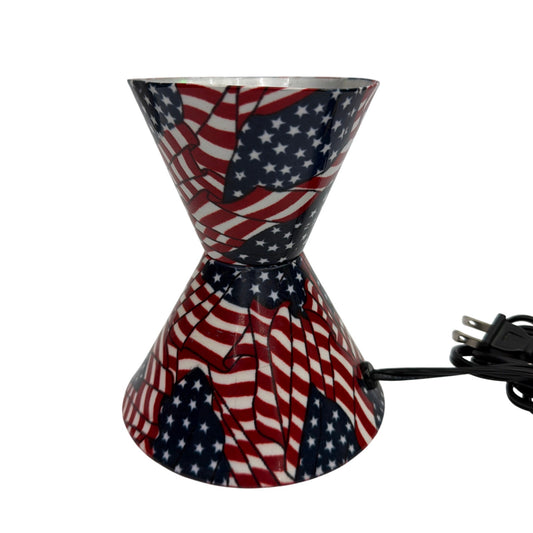 American Flag Lava Lamp Base Only Tested Working No Bulb