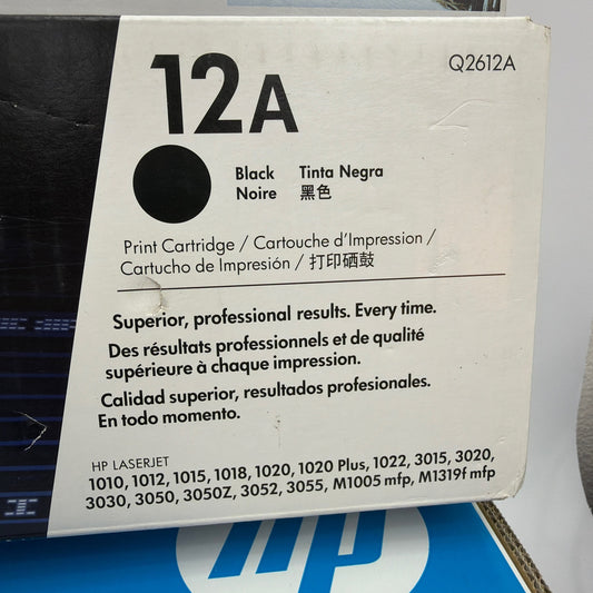 Lot of 3 Genuine HP LaserJet 12A Black Toner Cartridges Q2612A