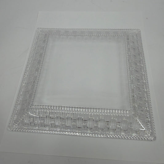 Tiffany & Co. Woven Collection 8" Square Crystal Basket Weave Plate