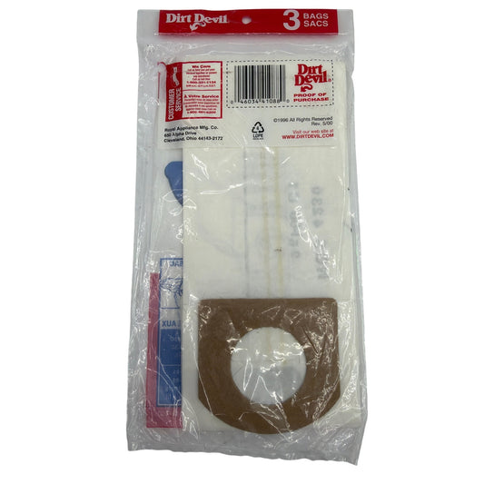 Dirt Devil Type G Vacuum Bags (3-Pack) – Genuine OEM, Corded Hand Vac Models