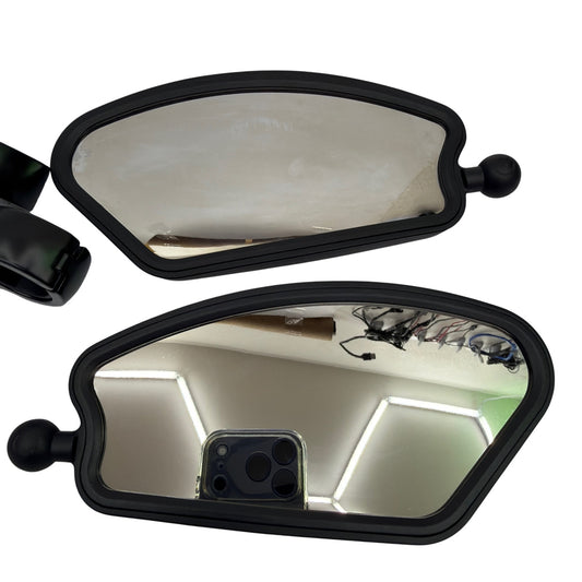 Universal Bike Handlebar Rearview Mirror Set Black 21-26mm Clamp Mount