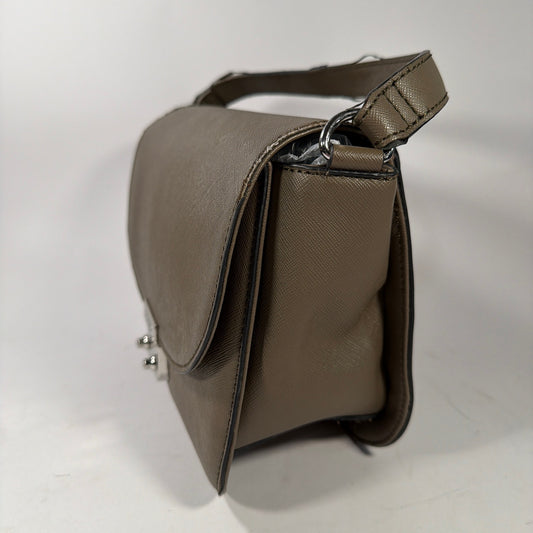 GUESS Los Angeles Small Flap Shoulder Bag Taupe Brown 9x4x8