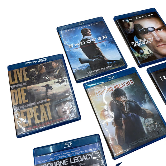10 Blu-ray Movie Lot: Shooter, Minority Report, Live Die Repeat, X-Men