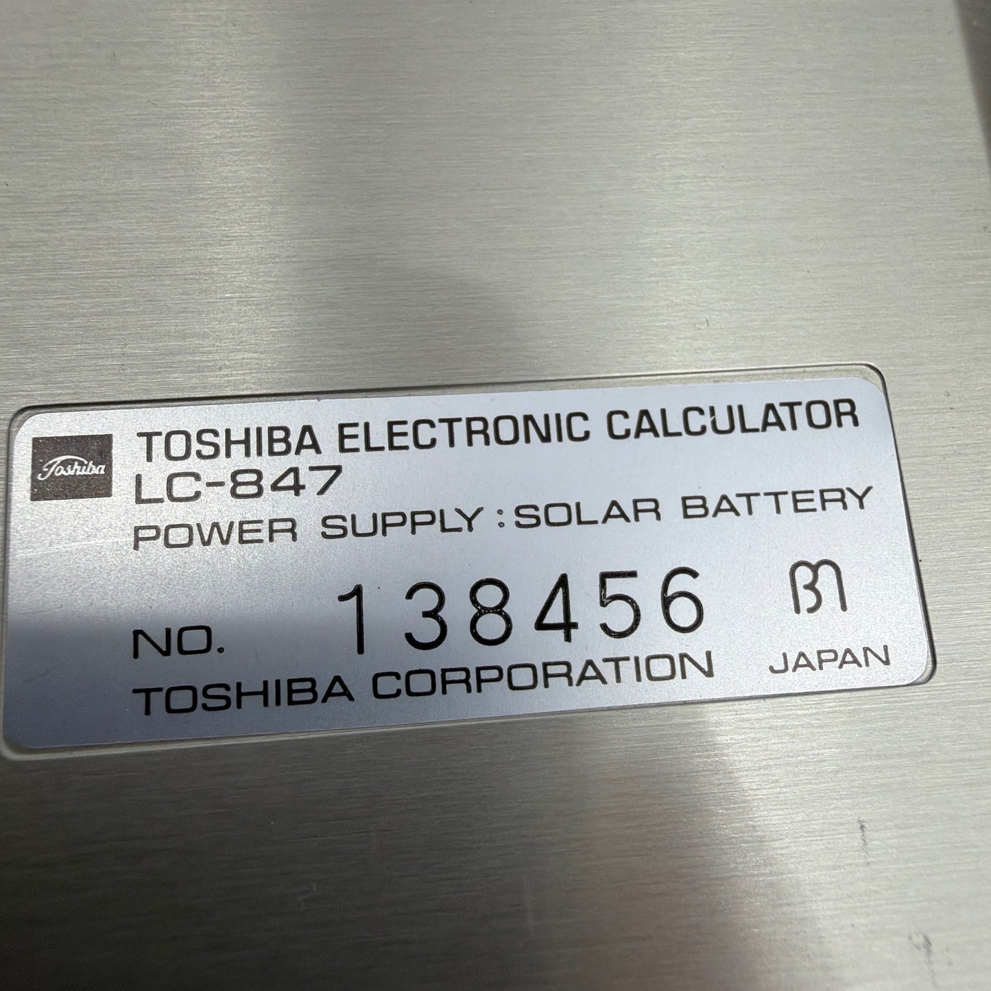 Toshiba LC-847 Solar Liquid Crystal Pocket Calculator With Brown Case Tested