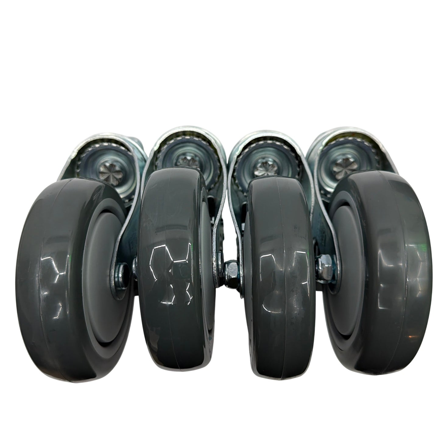 Uline H-1205WH-C 5" Polyurethane Swivel Locking Casters for Wire Shelving – 4‑Pk