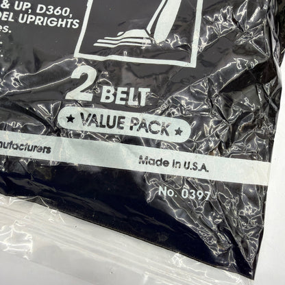 Rubbermaid 0397 Vacuum Cleaner Replacement Belts 2-Pack Fits Eureka/Hoover