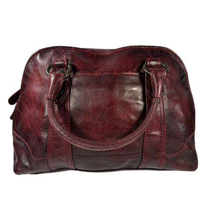 Frye Oxblood Burgundy Leather Satchel Handbag with Shoulder Strap