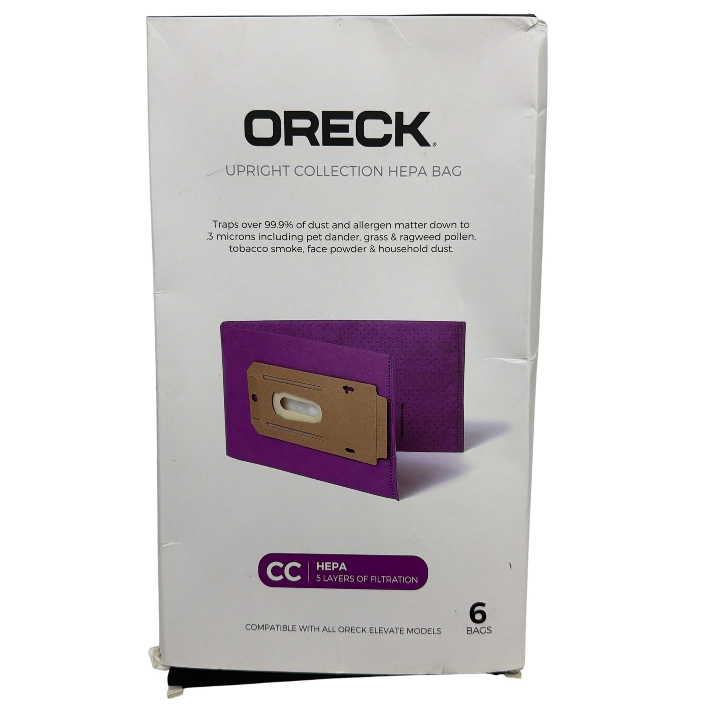 Oreck Type CC HEPA Upright Vacuum Bags AK1CC6H – 4 Bags from Open 6-Pack