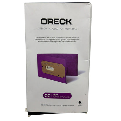 Oreck Type CC HEPA Upright Vacuum Bags AK1CC6H – 4 Bags from Open 6-Pack