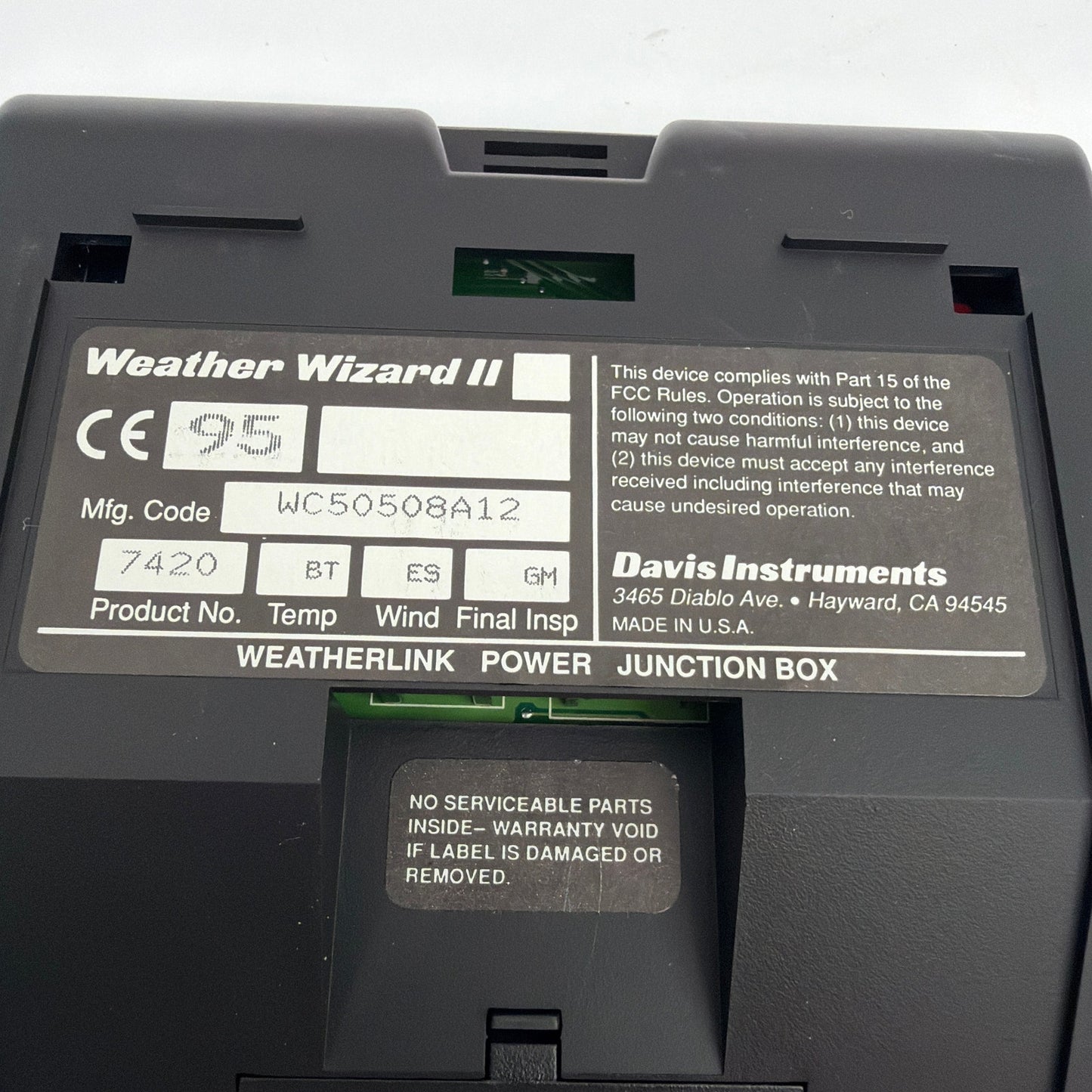 Davis Instruments Weather Wizard II 7420 Weather Station Console Weatherlink