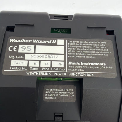 Davis Instruments Weather Wizard II 7420 Weather Station Console Weatherlink