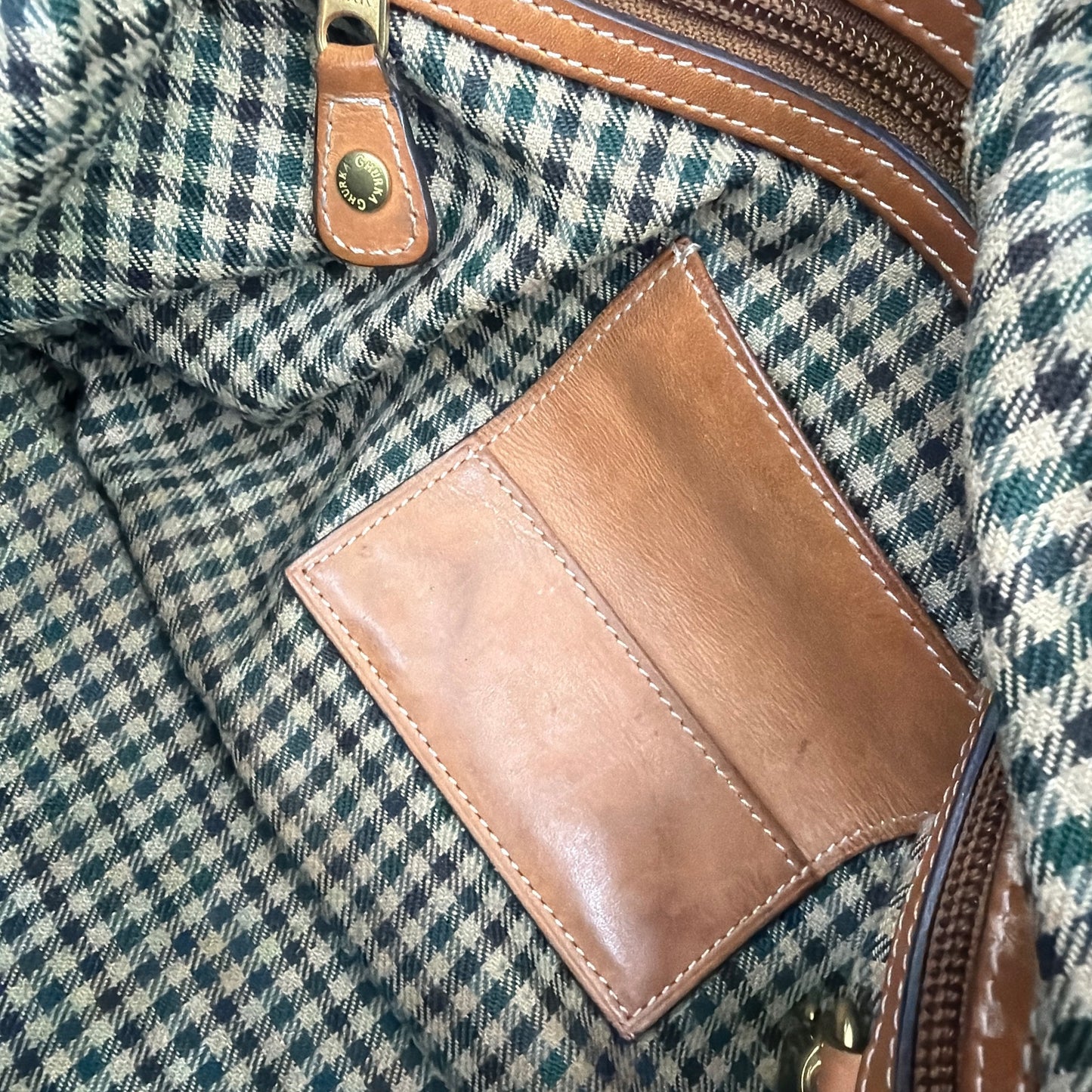 Ghurka Cavalier II No. 97 Weekender Duffel Bag Cream Leather Tan Trim