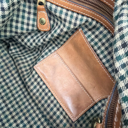 Ghurka Cavalier II No. 97 Weekender Duffel Bag Cream Leather Tan Trim