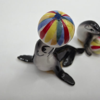 SeaWorld Sea Lion Figurines Balancing Ball Set of 2 Made in Japan