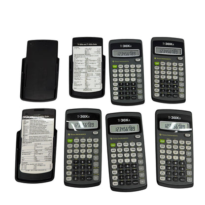 Lot of 5 Texas Instruments TI-30Xa Scientific Calculators with 3 Slide Covers