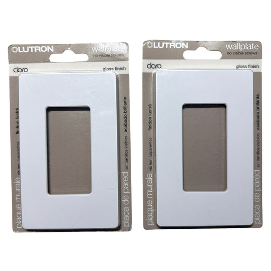 2-Pack Lutron Claro CW-1-WH 1-Gang Gloss White Screwless Wallplates
