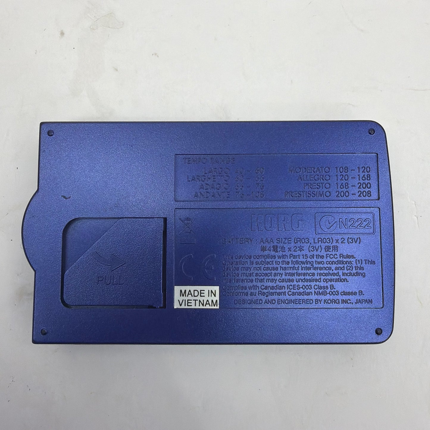 Korg MA-30 Digital Metronome Blue Tested Working No Batteries
