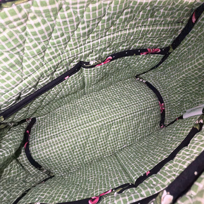 Vera Bradley Quilted Shoulder Bag Floral Bow Print Approx 12x6x10