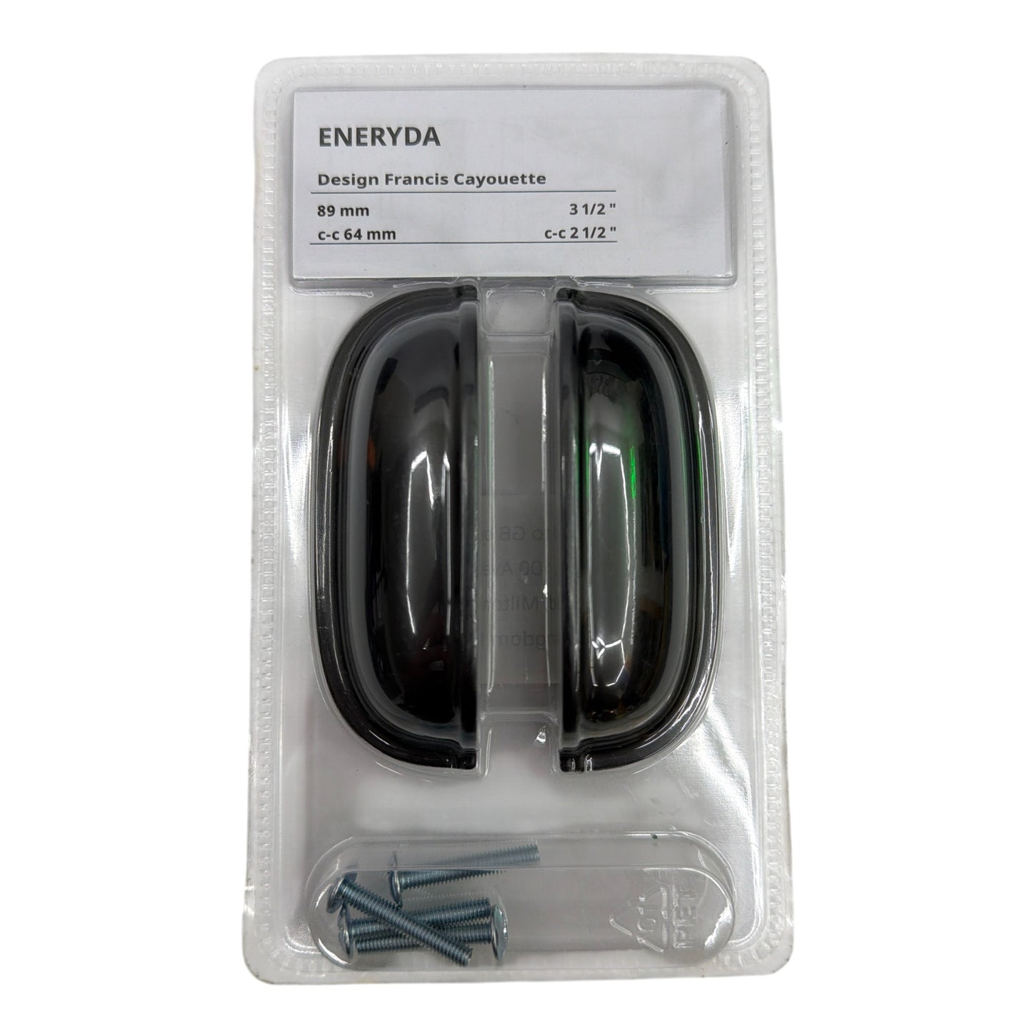 IKEA ENERYDA Cup Cabinet Pulls Black 89 mm 2-Pack 503.475.17