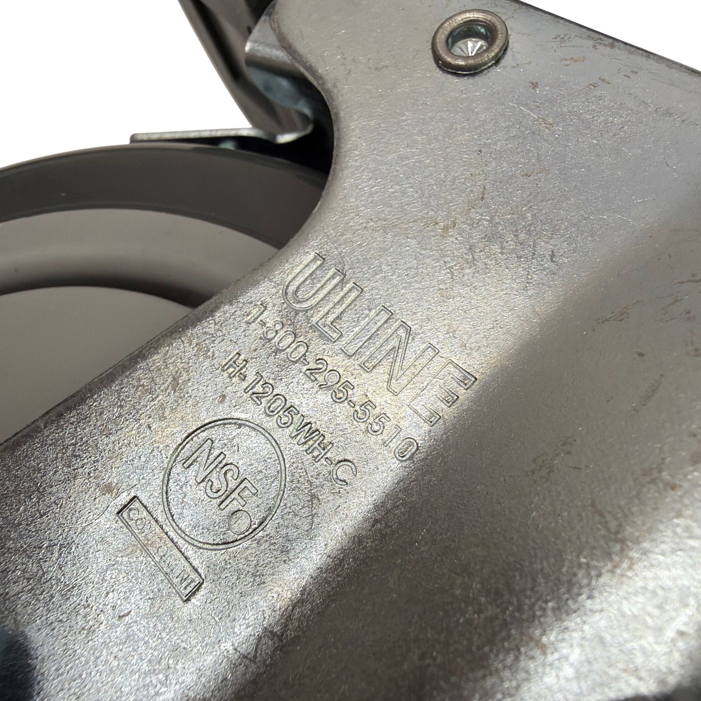 Uline H-1205WH-C 5" Polyurethane Swivel Locking Casters for Wire Shelving – 4‑Pk