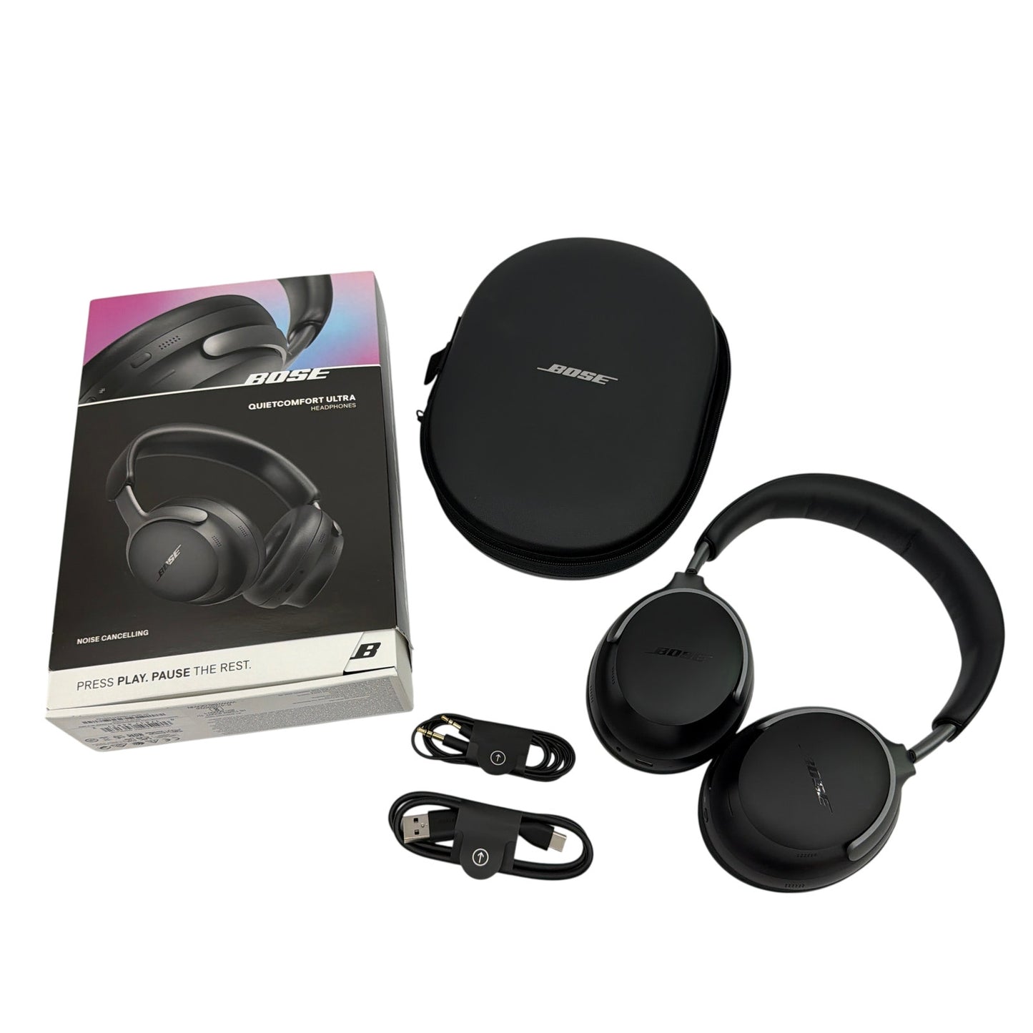 Bose QuietComfort Ultra Headphones Dark Black with Case & Box