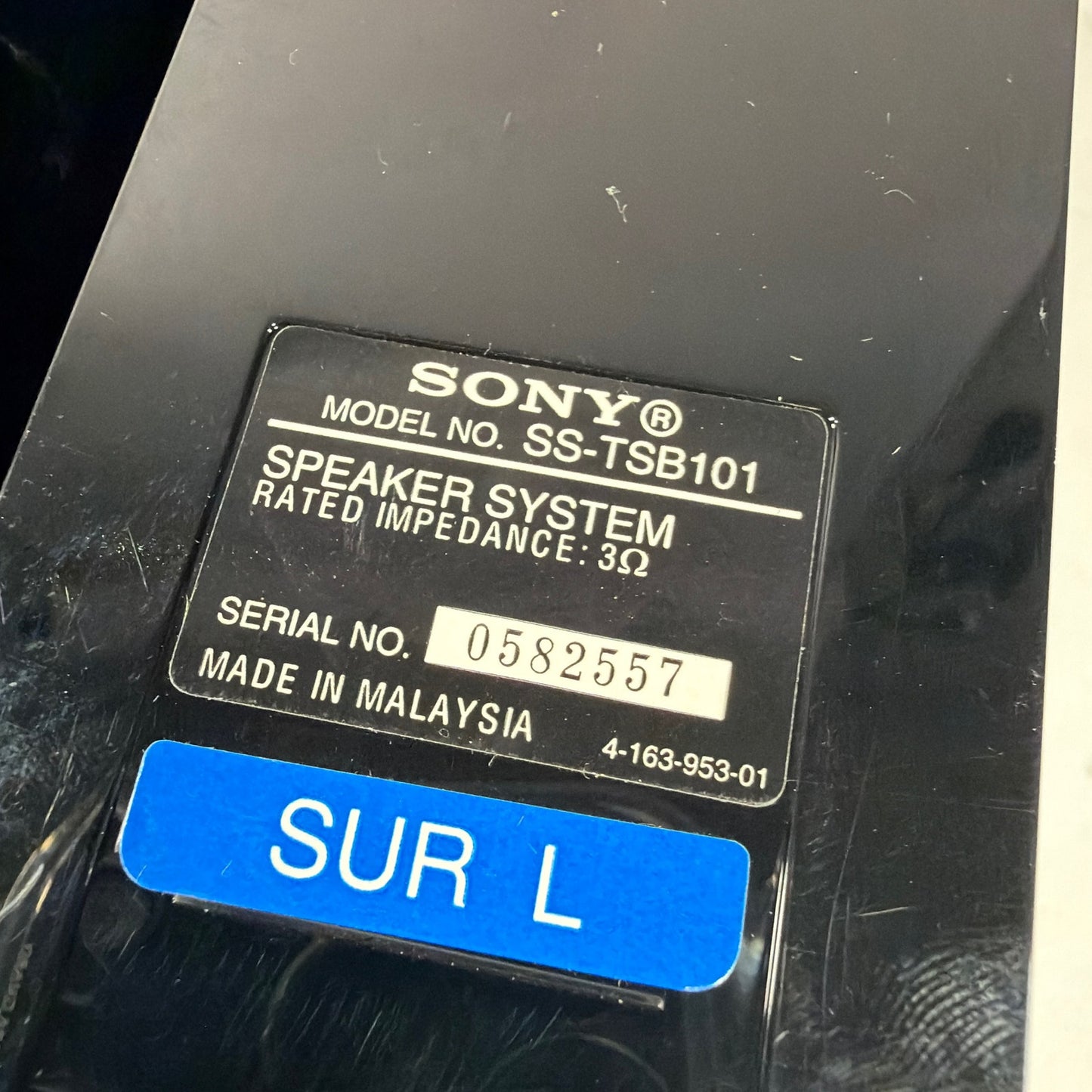 Sony SS-TSB101 Satellite Speakers Pair 3 Ohm Black SUR L FRONT L