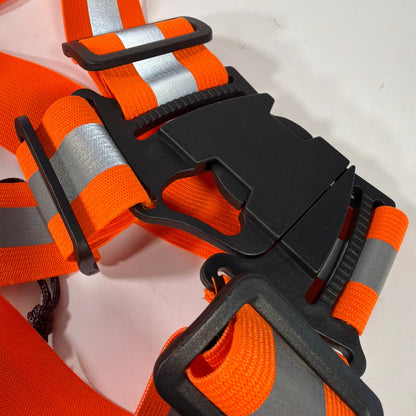 High-Visibility Reflective Running Vest Harness Orange/Gray Adjustable