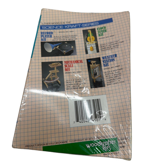 Woodkrafter Kits Science-Kraft Series Record Player Kit Model 16501 Sealed