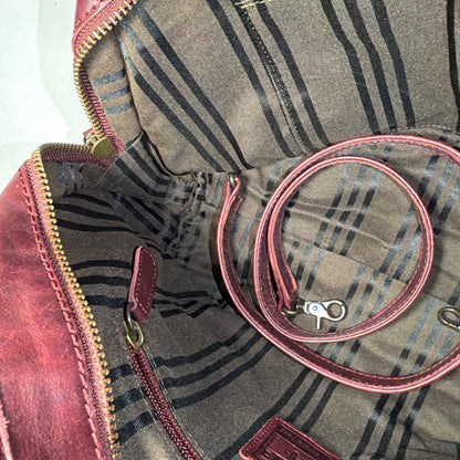 Frye Oxblood Burgundy Leather Satchel Handbag with Shoulder Strap