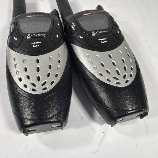 Cobra microTALK PR 4500 Two-Way Radios Walkie Talkies Pair Black Silver