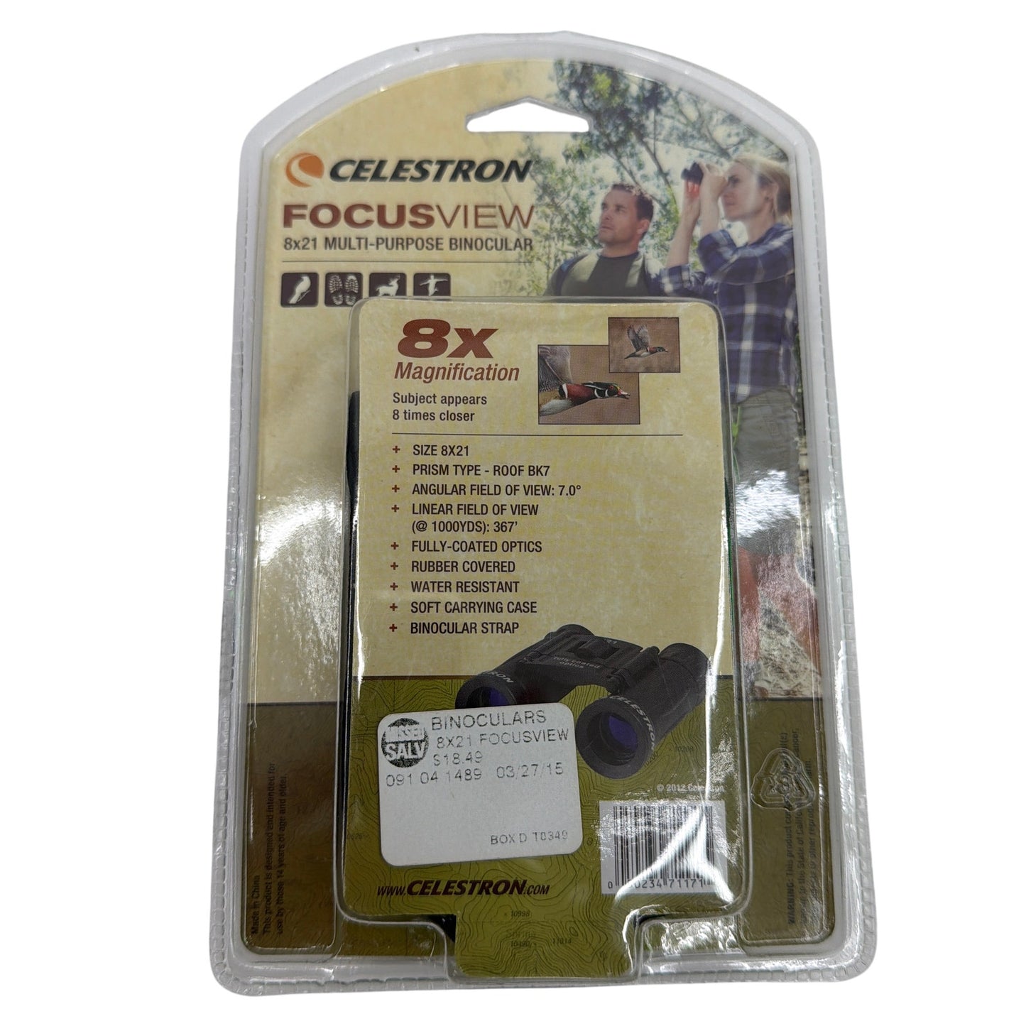 Celestron FocusView 8x21 Binoculars (Model 71171) – New Sealed